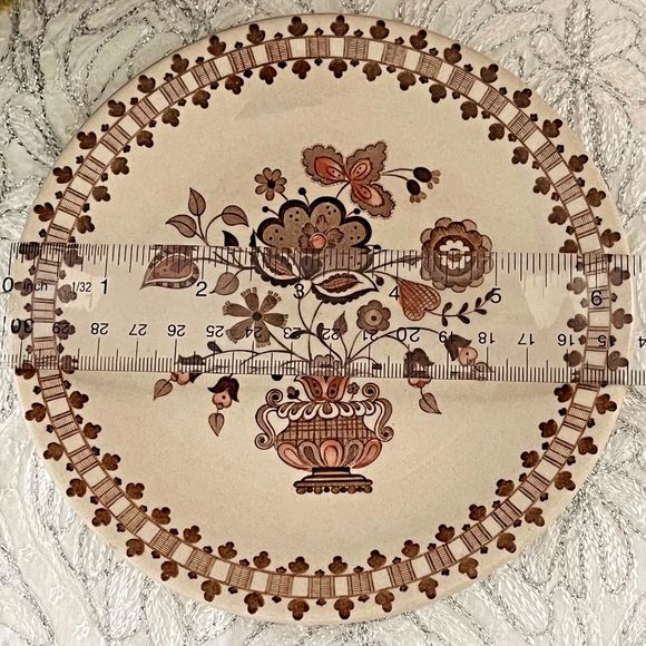Johnson Brothers Bread Plate 6” Old Granite Jamestown Brown Retired - Picture 6 of 6